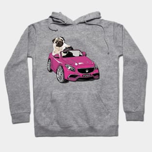 Pug Racer - Pug Driving Car Hoodie